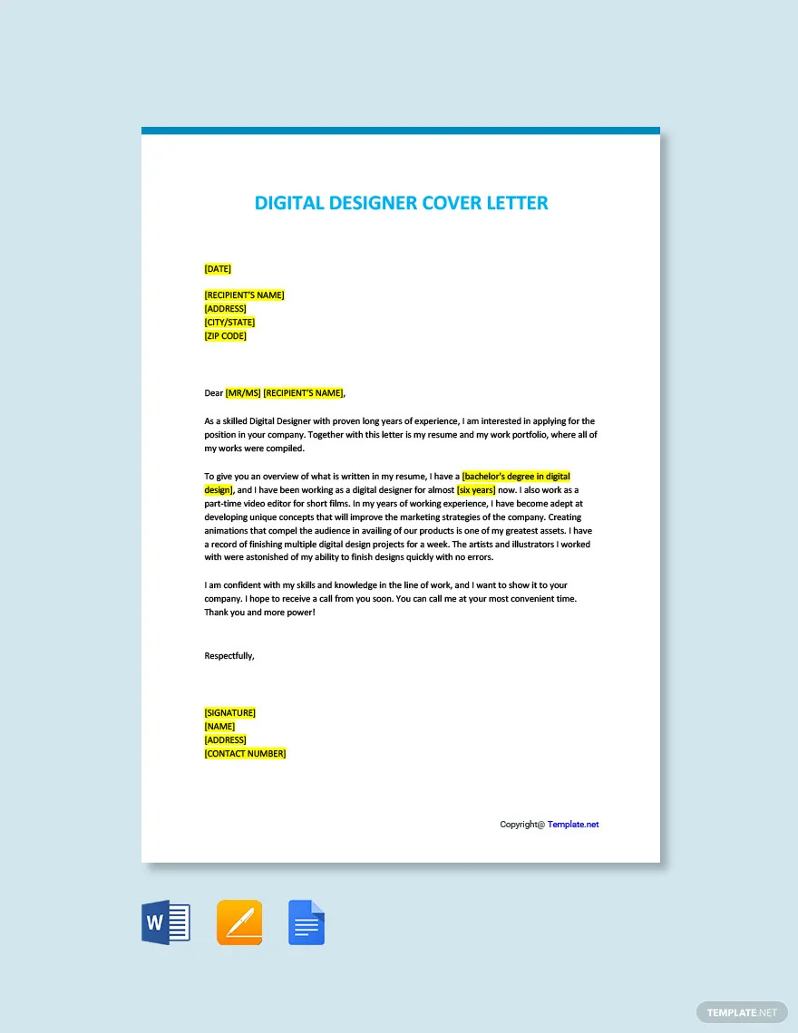 designer cover letter