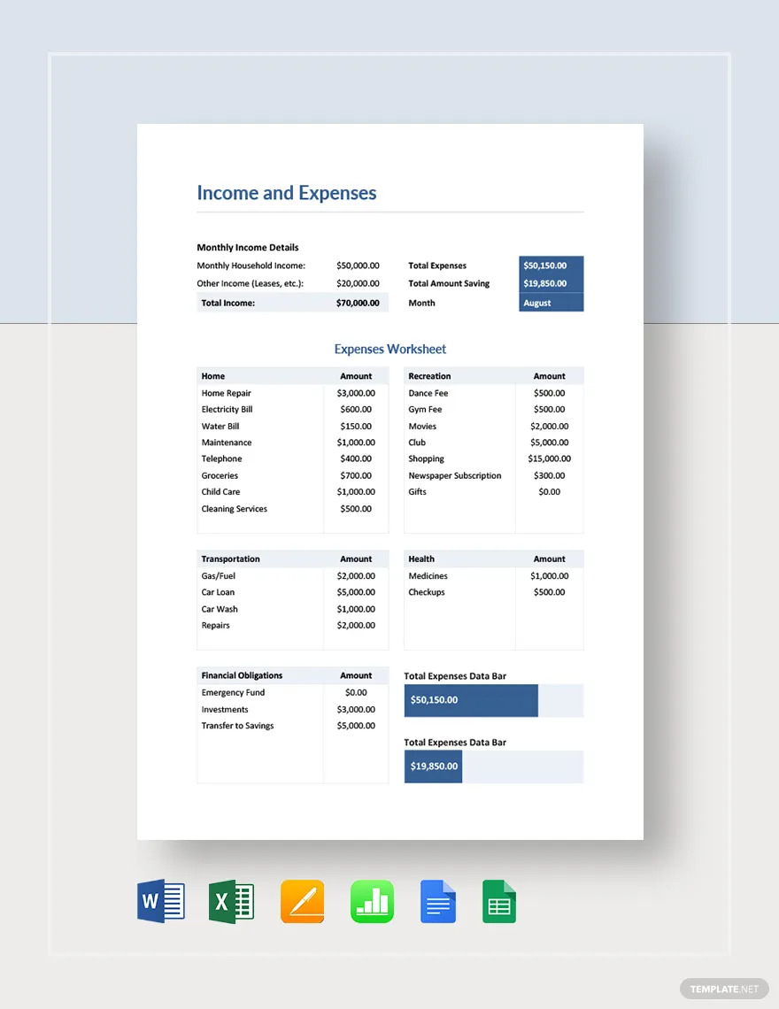 expense worksheet