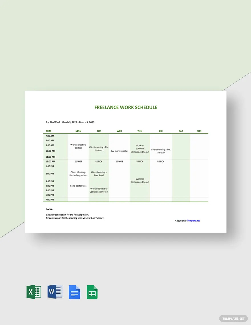 freelancer schedule