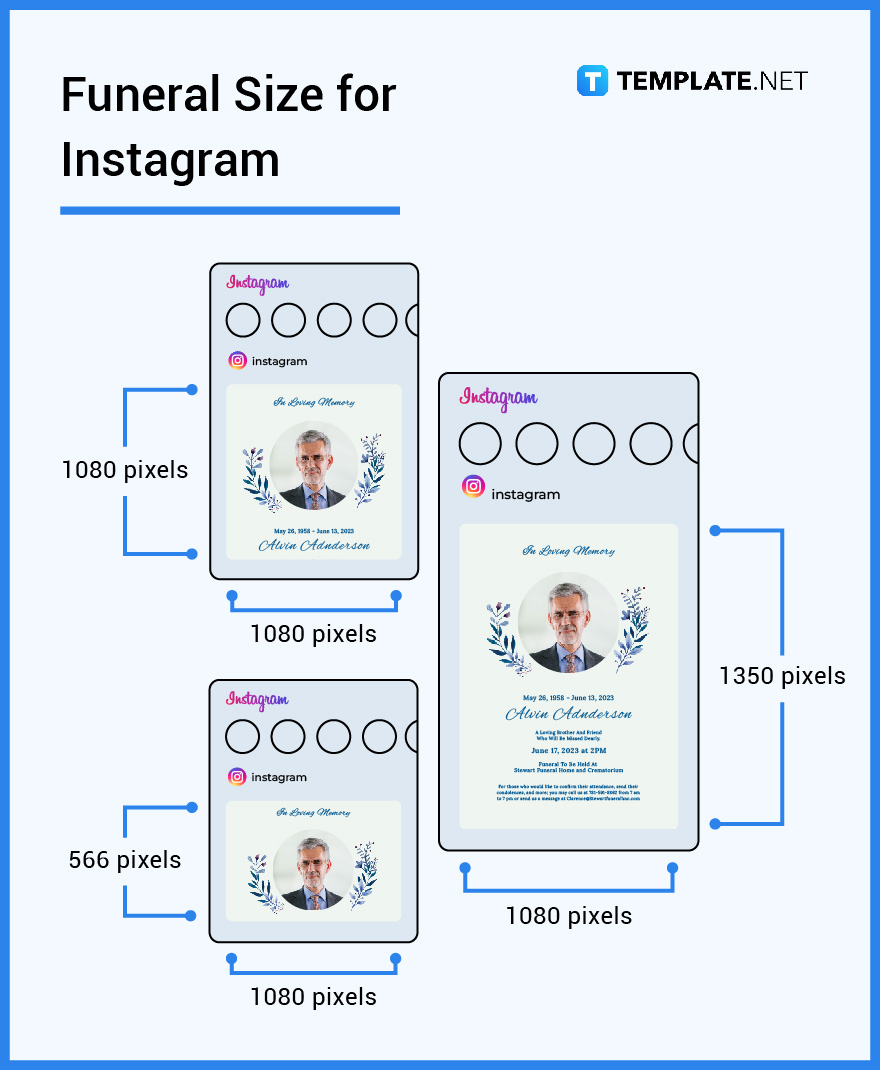 Funeral Size Dimension, Inches, mm, cms, Pixel