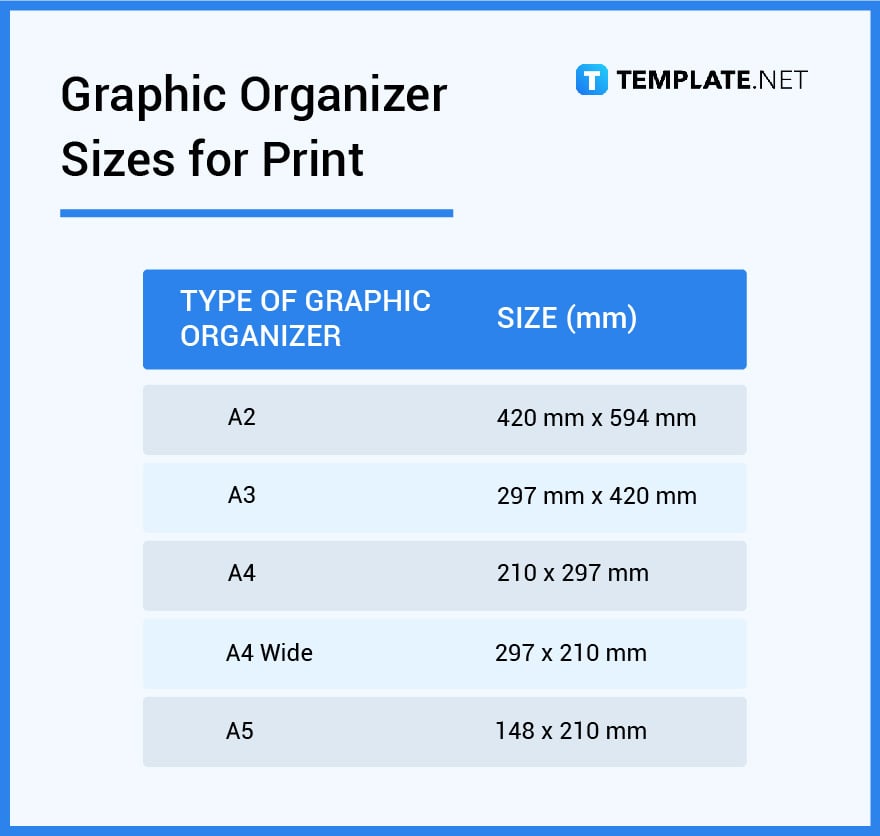 graphic organizer sizes for print