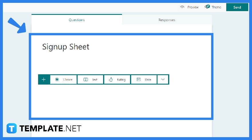 how do i create a signup sheet in microsoft forms step