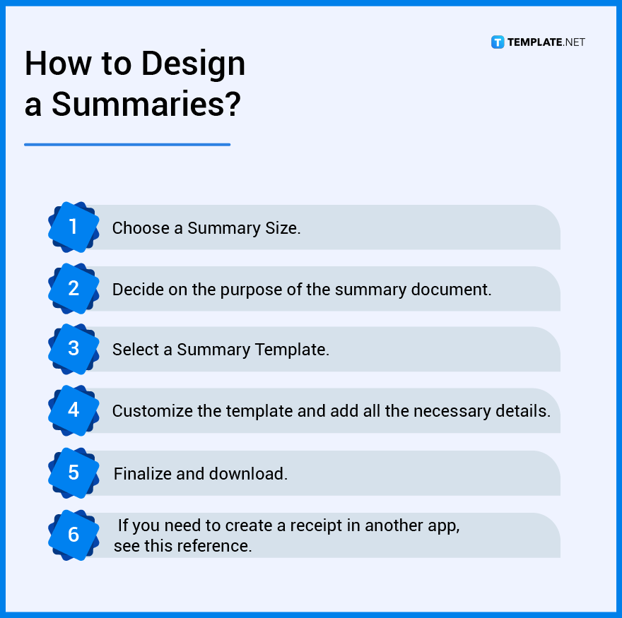 how to design a summary