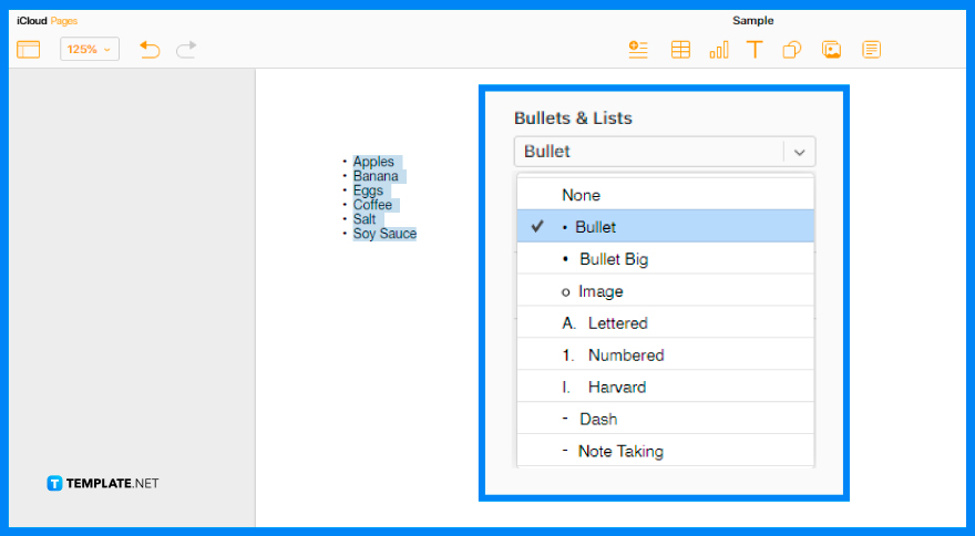 How To Add Bullets In Apple Pages