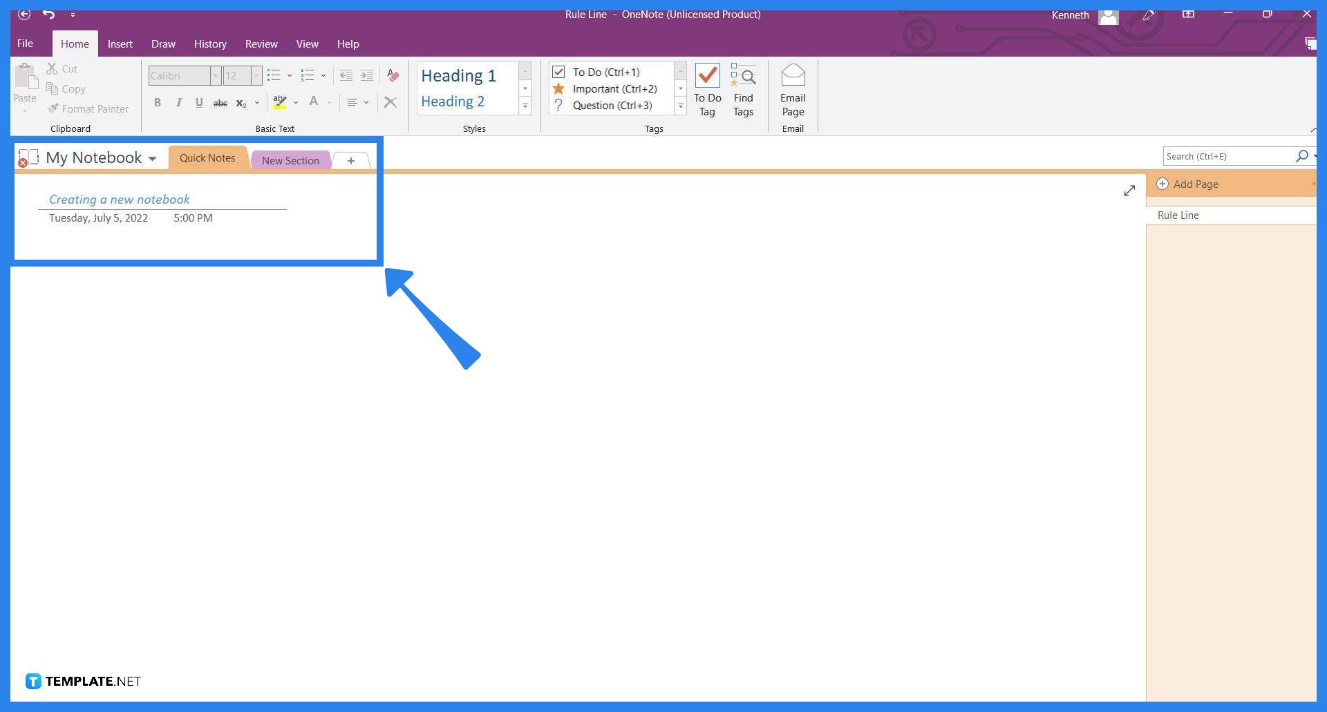 how-to-add-rule-lines-in-microsoft-onenote-step-01