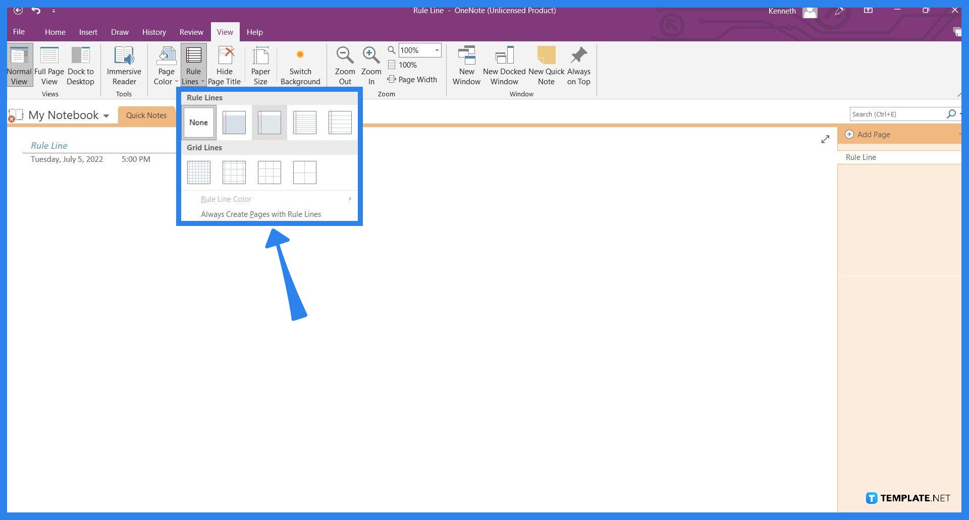 how-to-add-rule-lines-in-microsoft-onenote-step-03