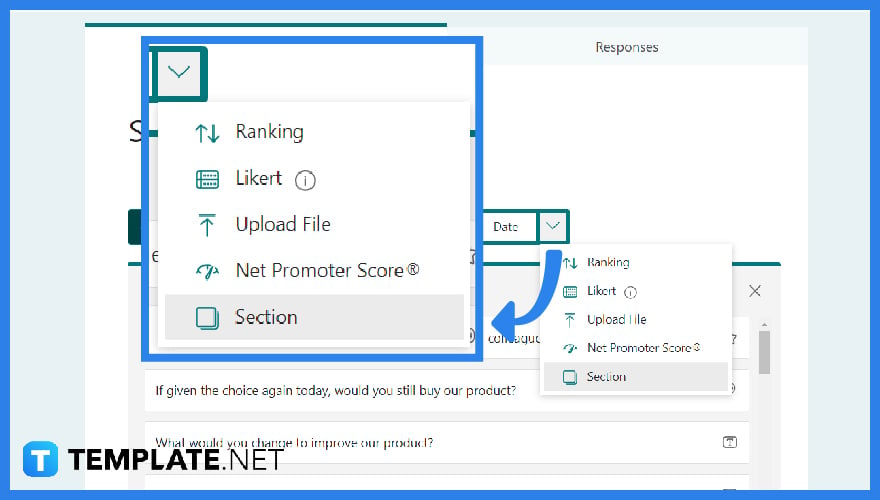 how to add sections in microsoft forms step