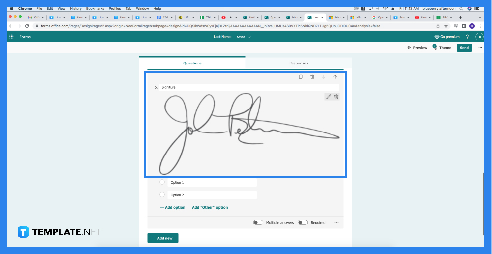 create pdf form with signature field