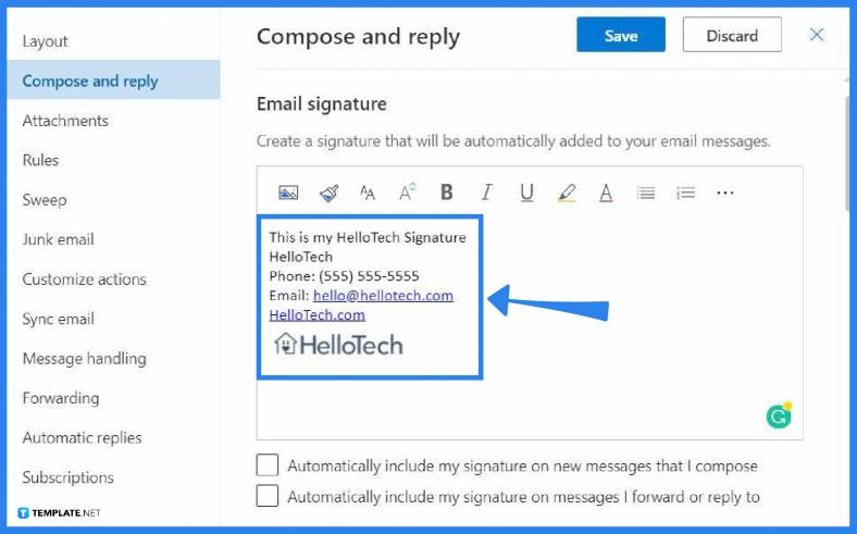 how to add a signature on to outlook emails