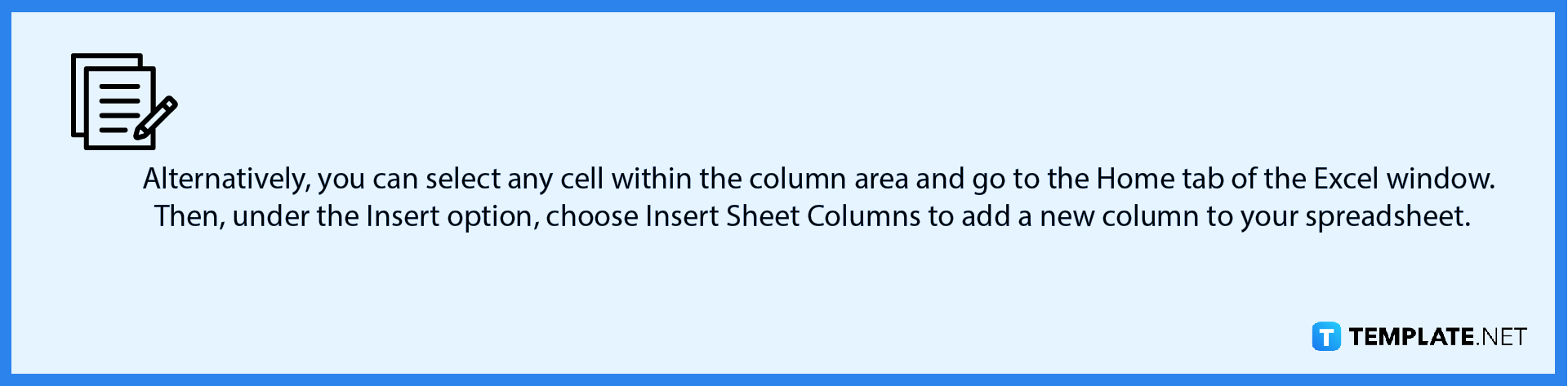 how to add a column in microsoft excel note