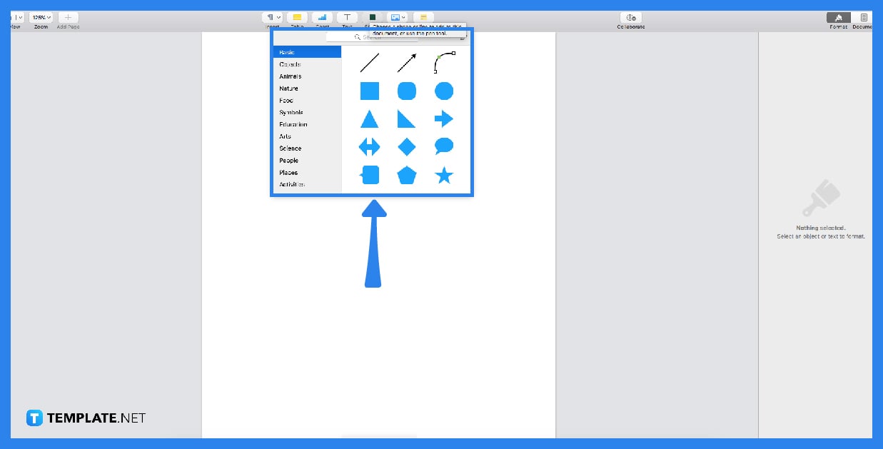how to add and edit shapes in apple pages step 0
