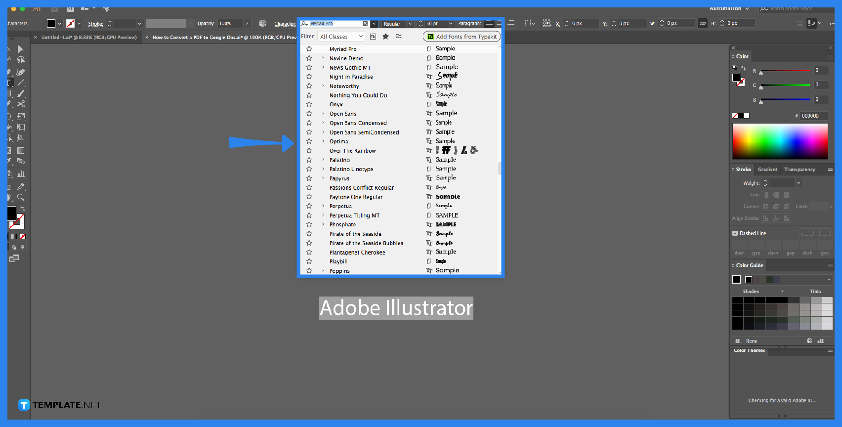 how to change font in adobe illustrator for eps file step 0