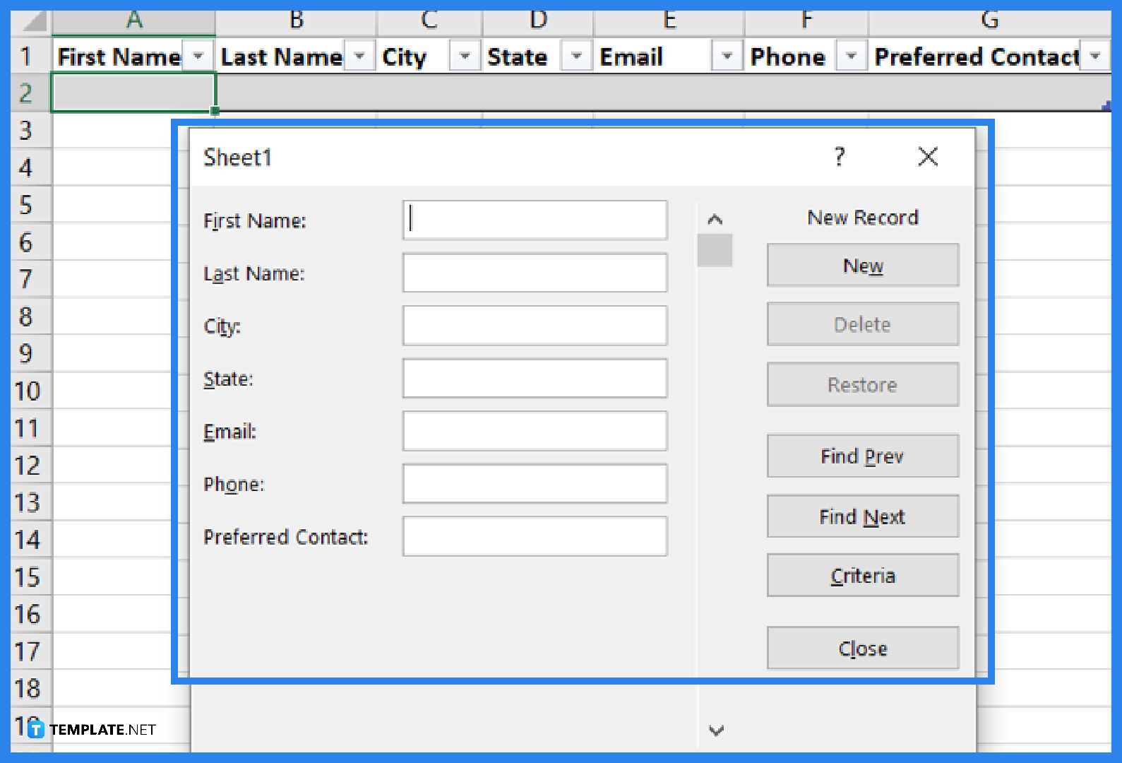 how to create data entry form in microsoft excel step 0