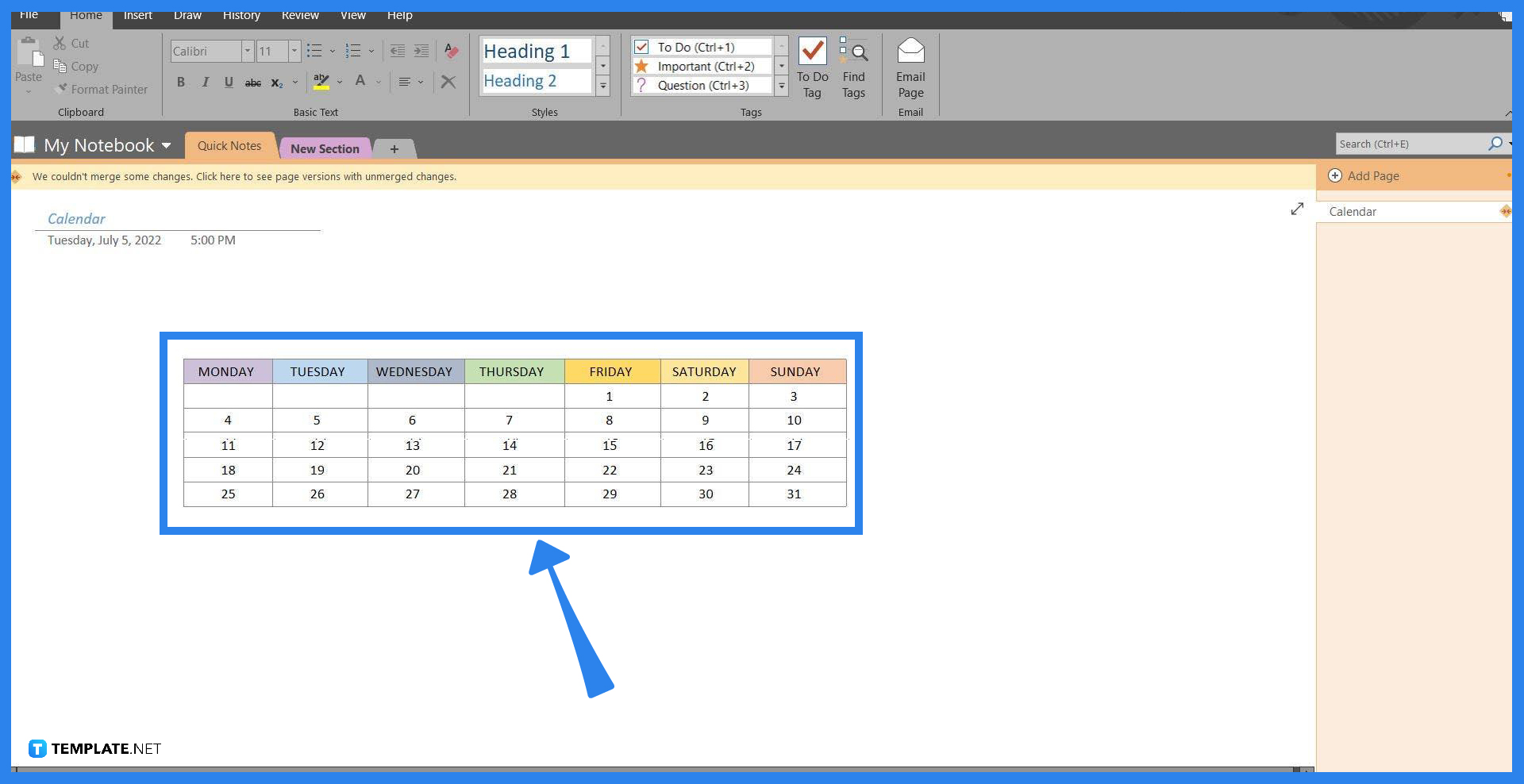 How to Create Microsoft OneNote Calendar