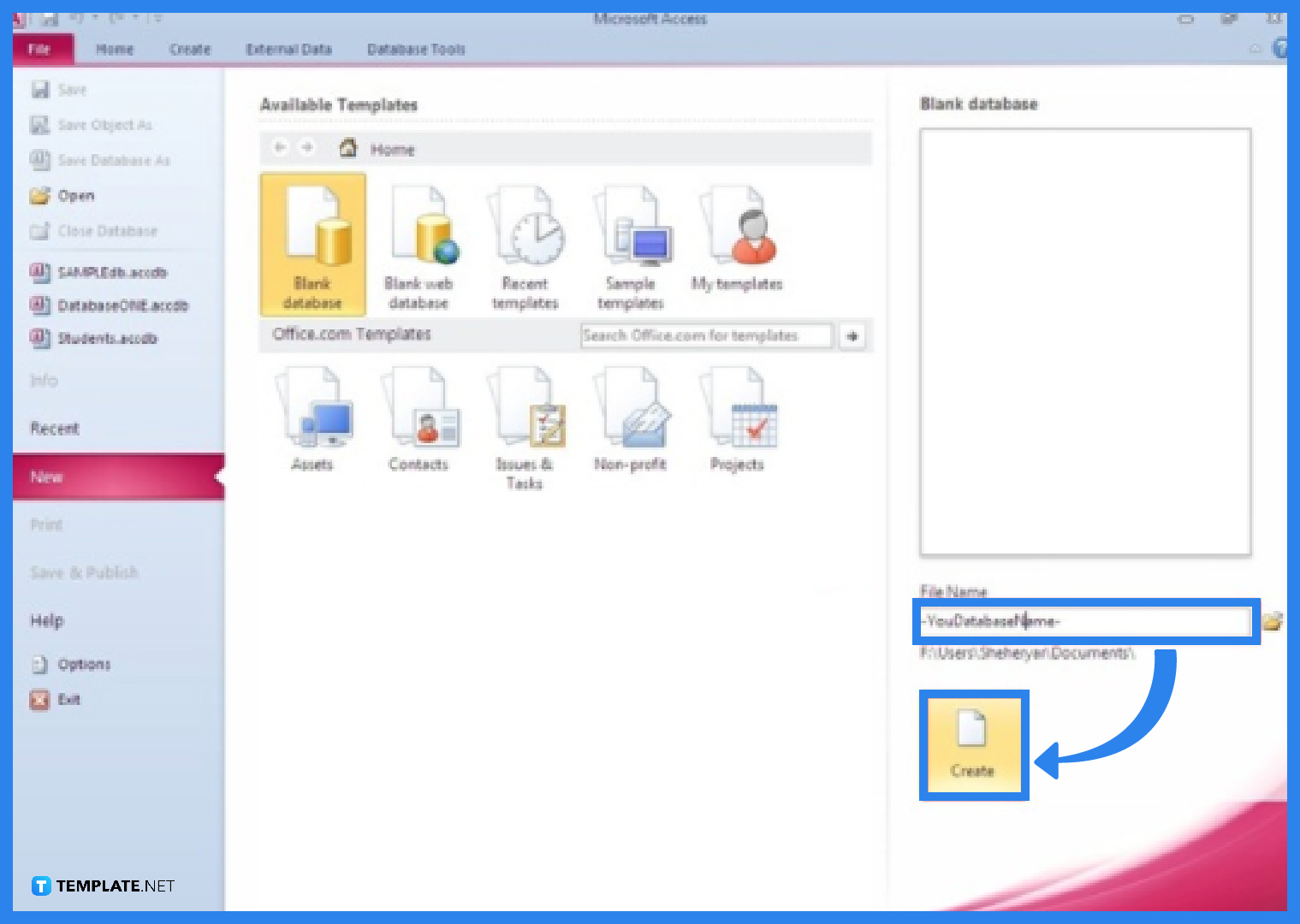 how-to-create-a-database-in-microsoft-access-step-2