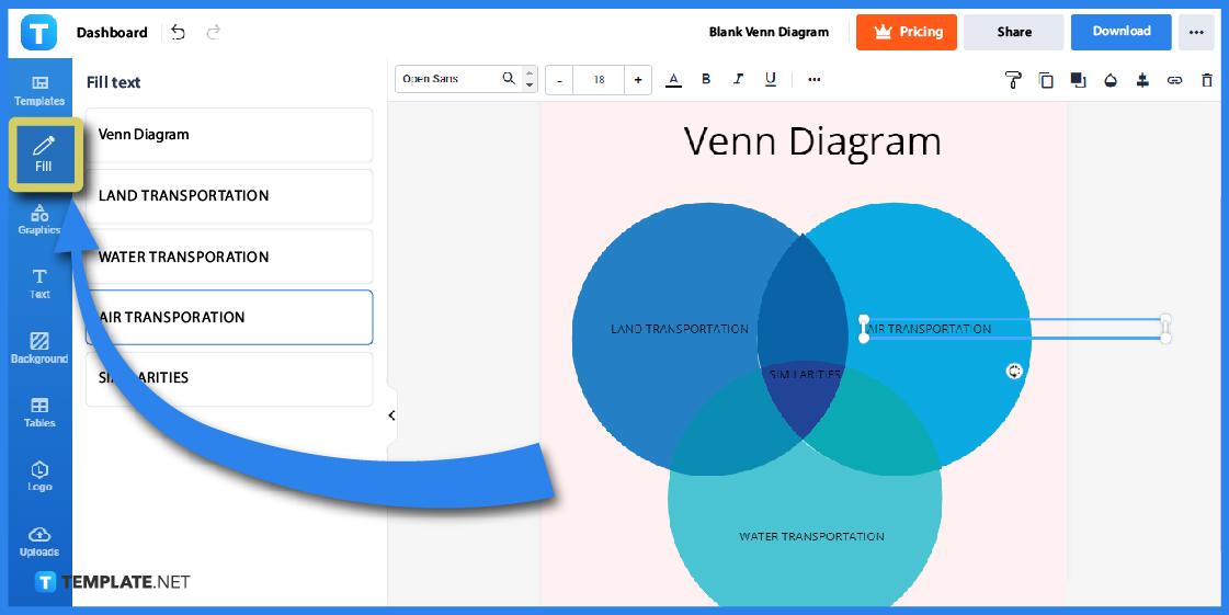 how to create a venn diagram in apple pages step