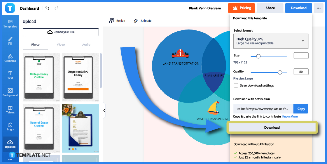 how to create a venn diagram in apple pages step