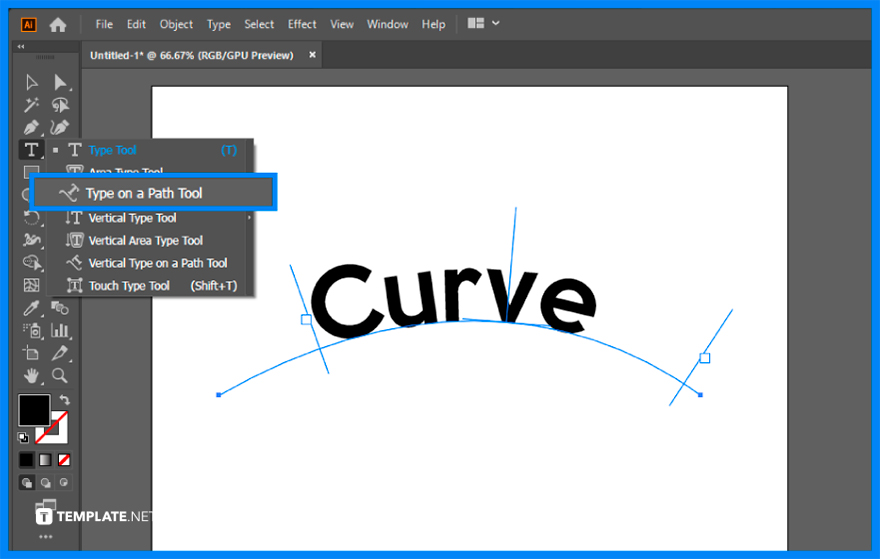 how to curve text in adobe illustrator step