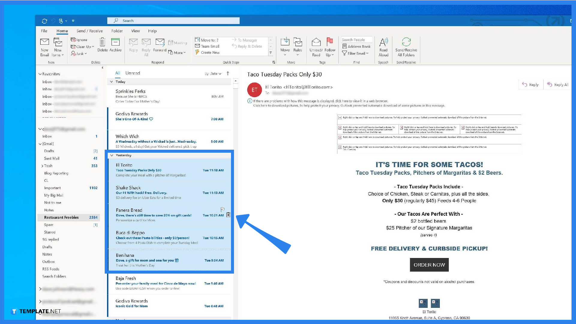 how to delete all emails in microsoft outlook step