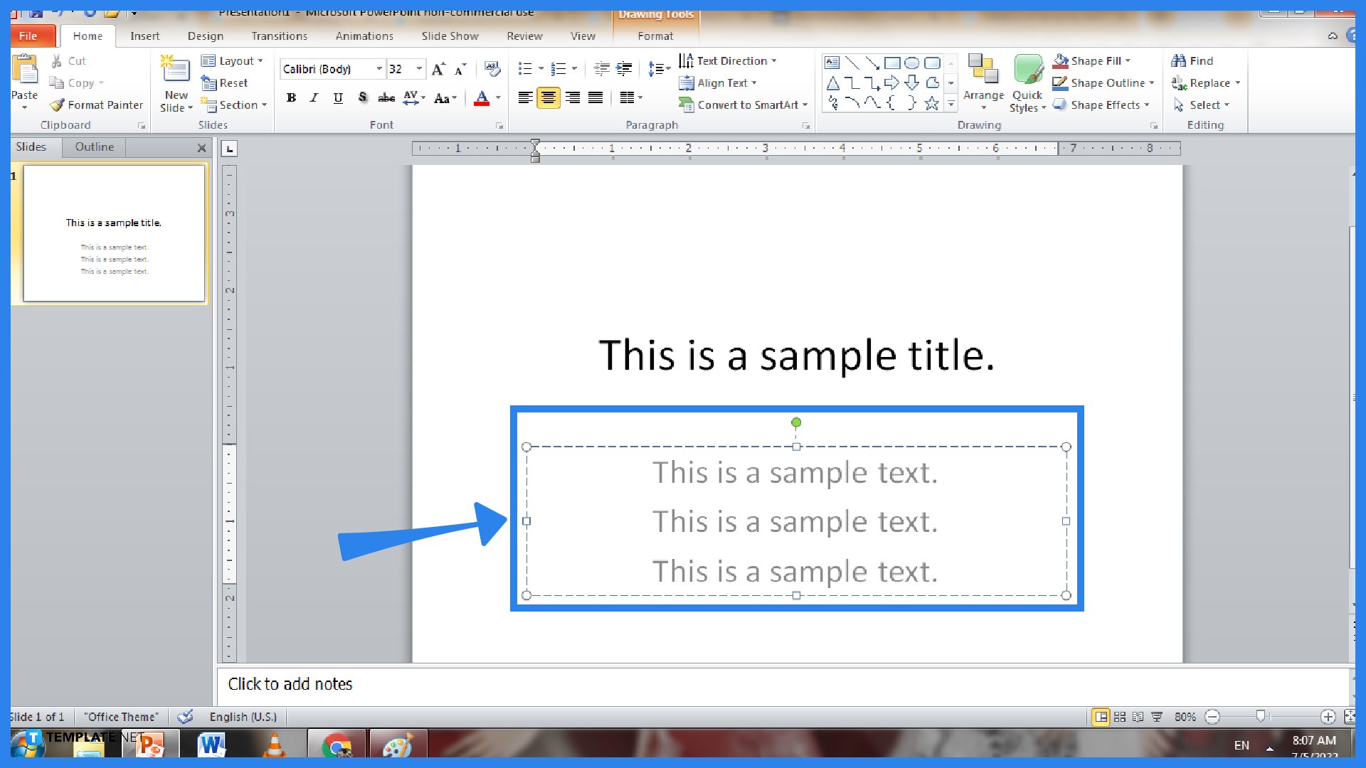 How to Do Hanging Indent on Microsoft PowerPoint - Step 1