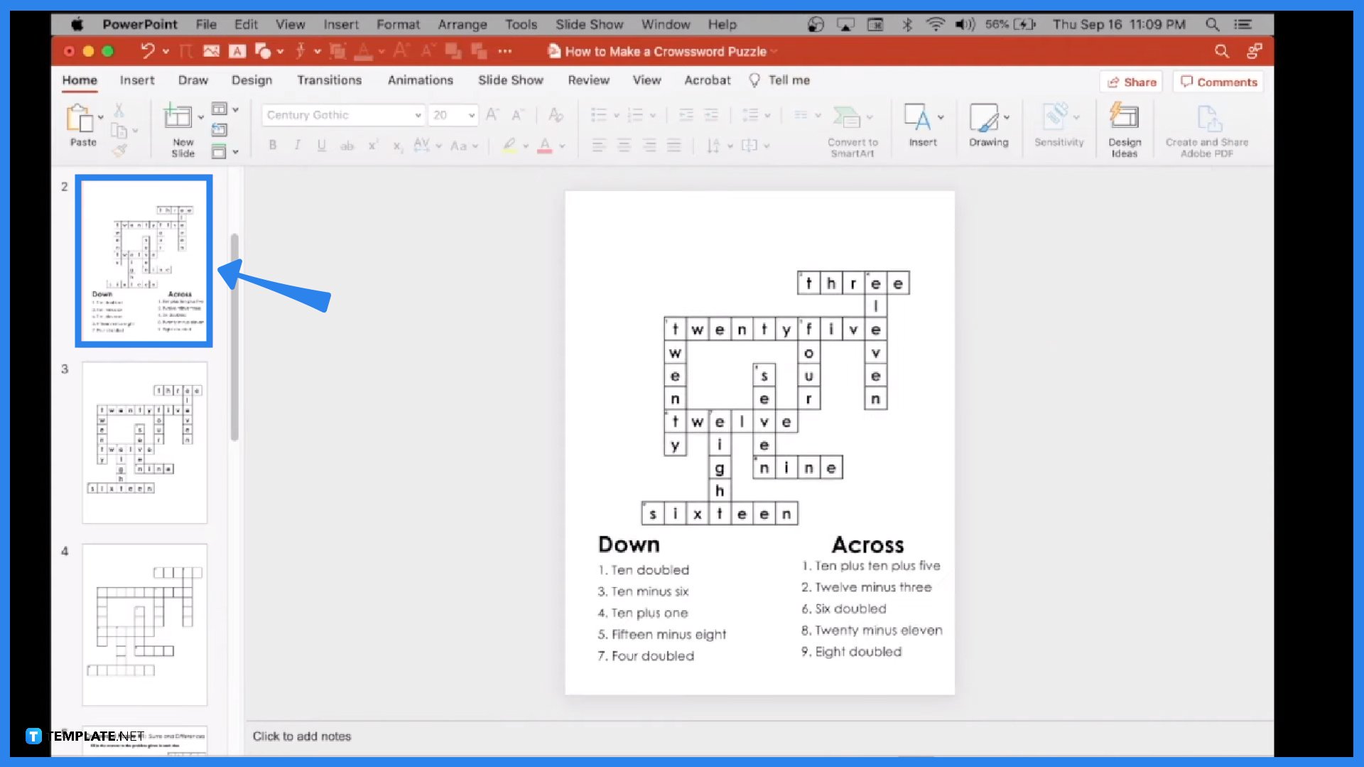 how to presentation for short crossword clue