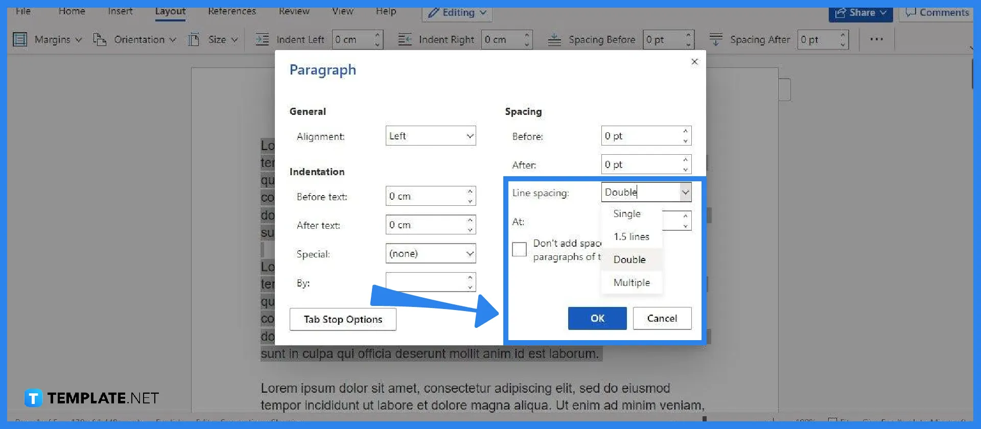 how to double space in microsoft word steps