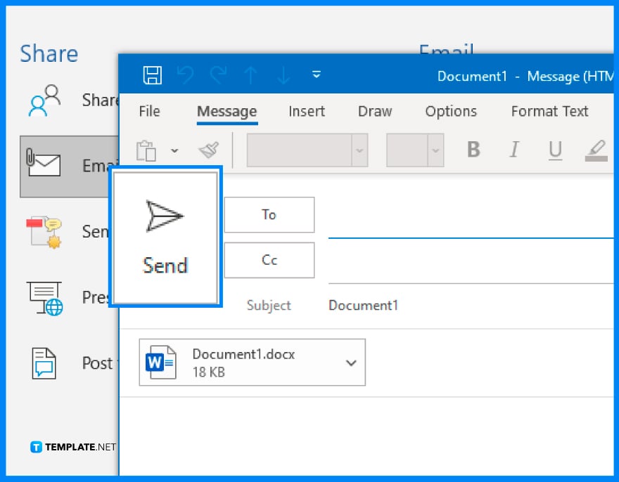 how to email a microsoft word document step