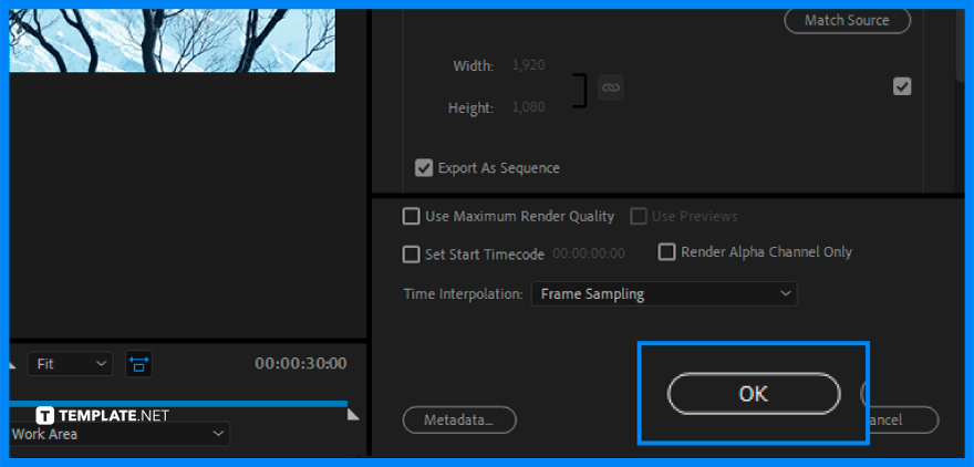 how to export png in adobe media encoder step