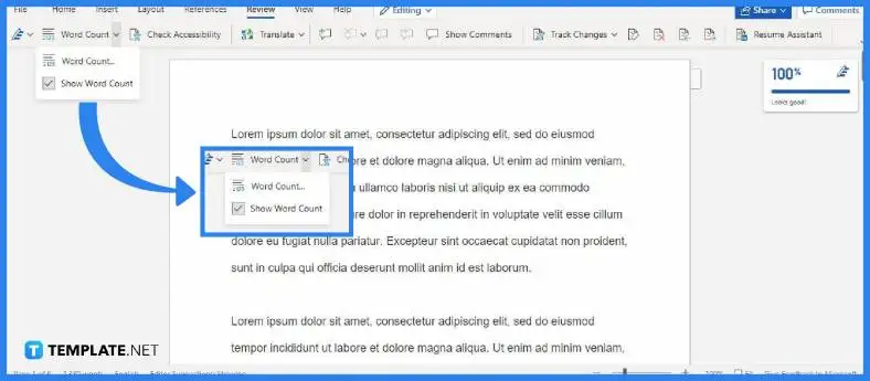 how to find word count on microsoft word steps