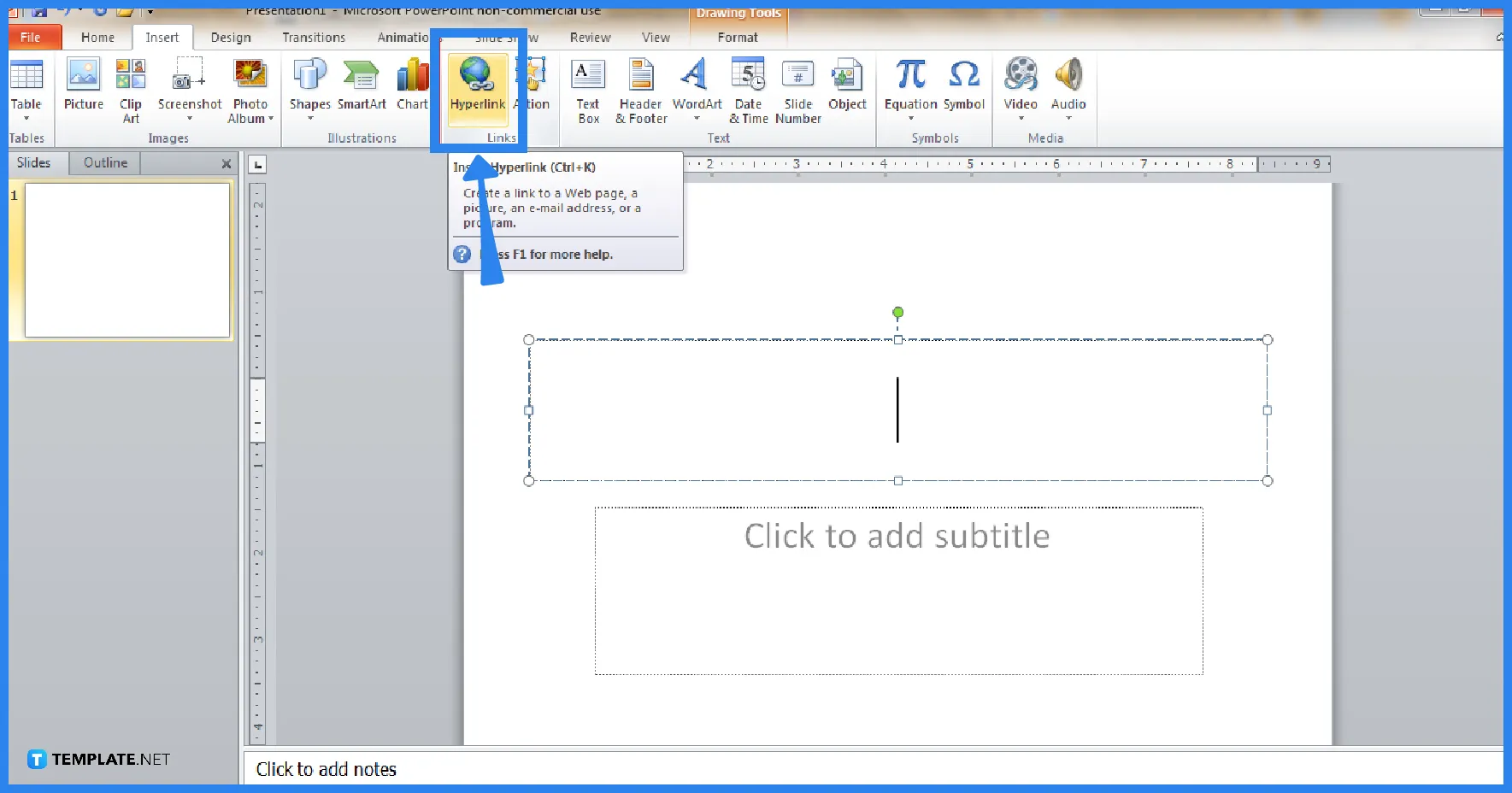 how to insert a link in powerpoint 2010