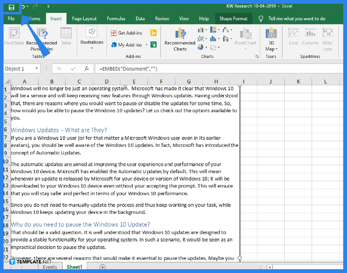 Embed Word Doc In Excel Sheet