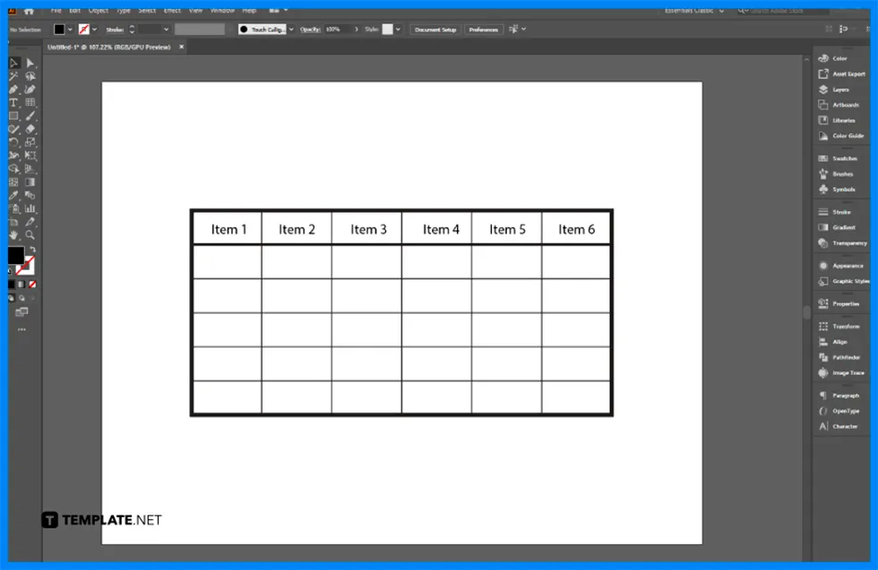 how to make table in adobe illustrator step 0