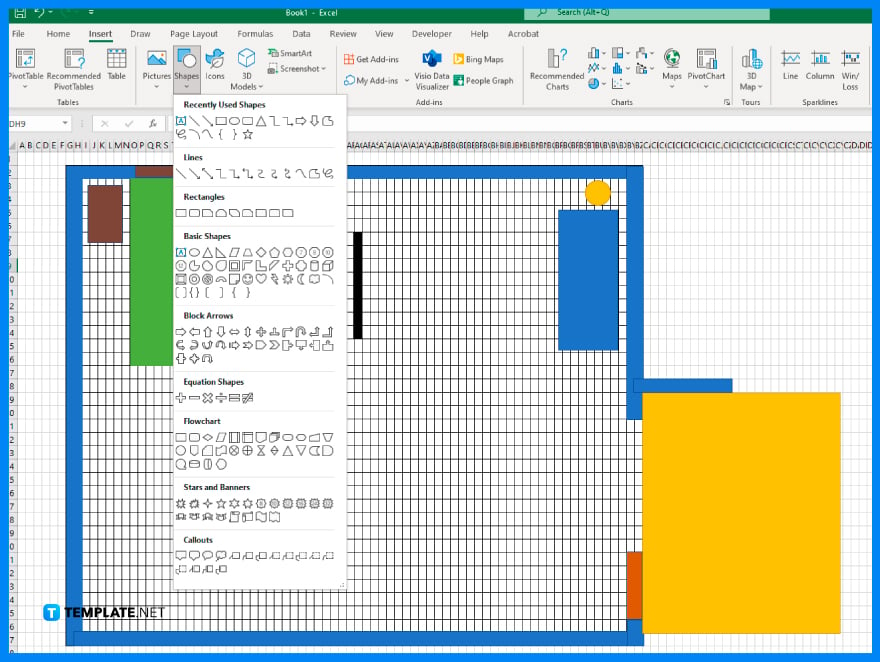 how to make a floor plan on microsoft excel step