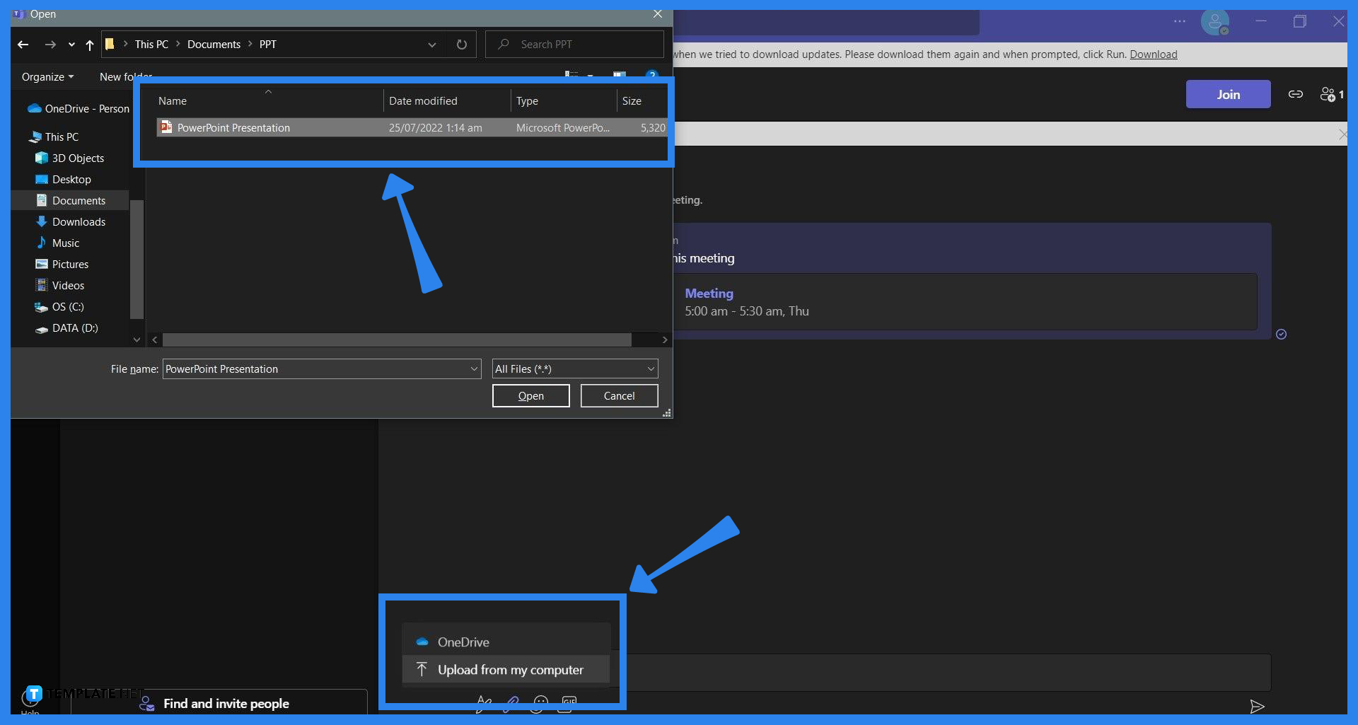 how to enlarge presentation in teams