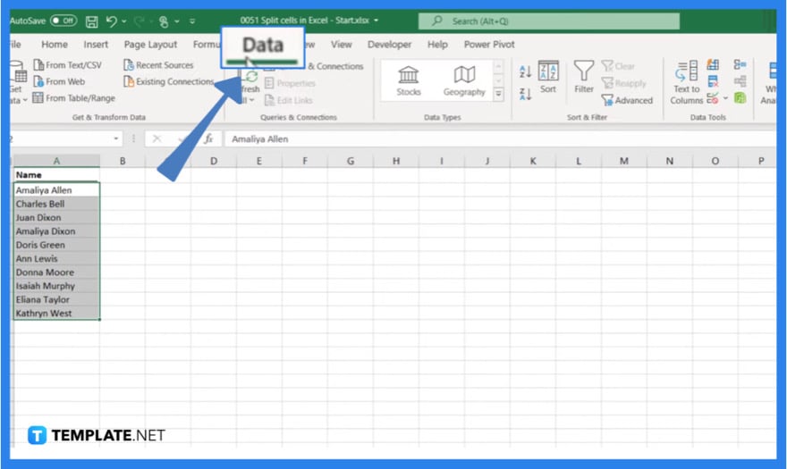 how-to-split-a-cell-in-microsoft-excel-step-1