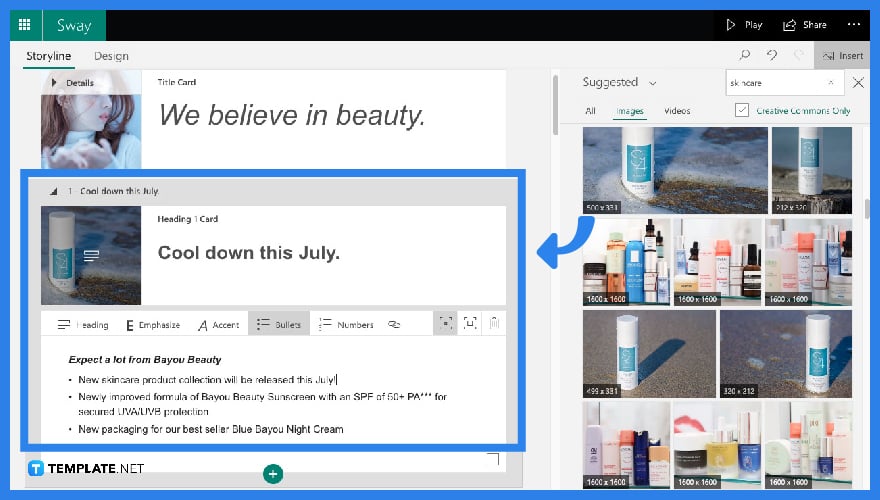 how to use microsoft sway for newsletters step