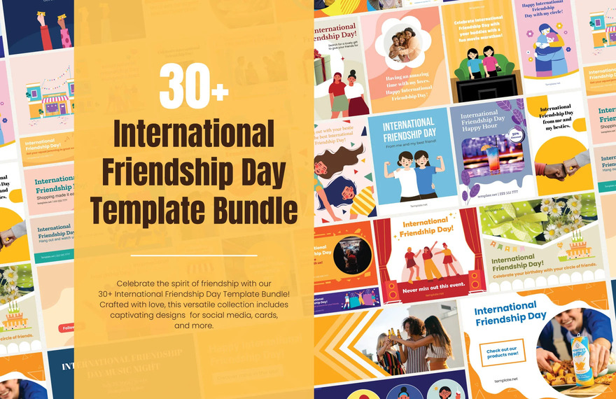 international friendship day template bundle