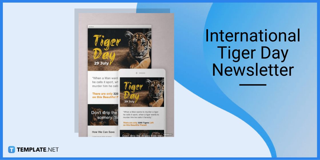 international tiger day newsletter template in microsoft outlook