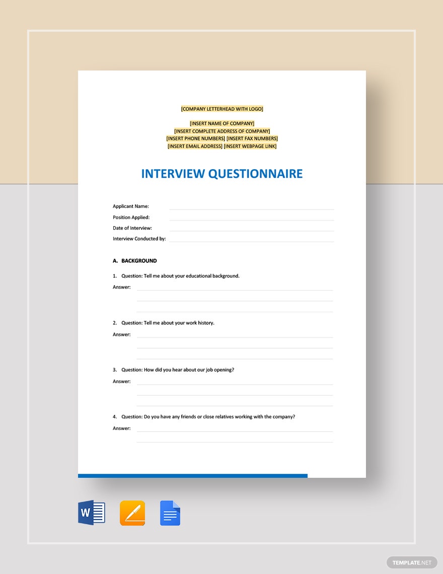 interview questionnaire