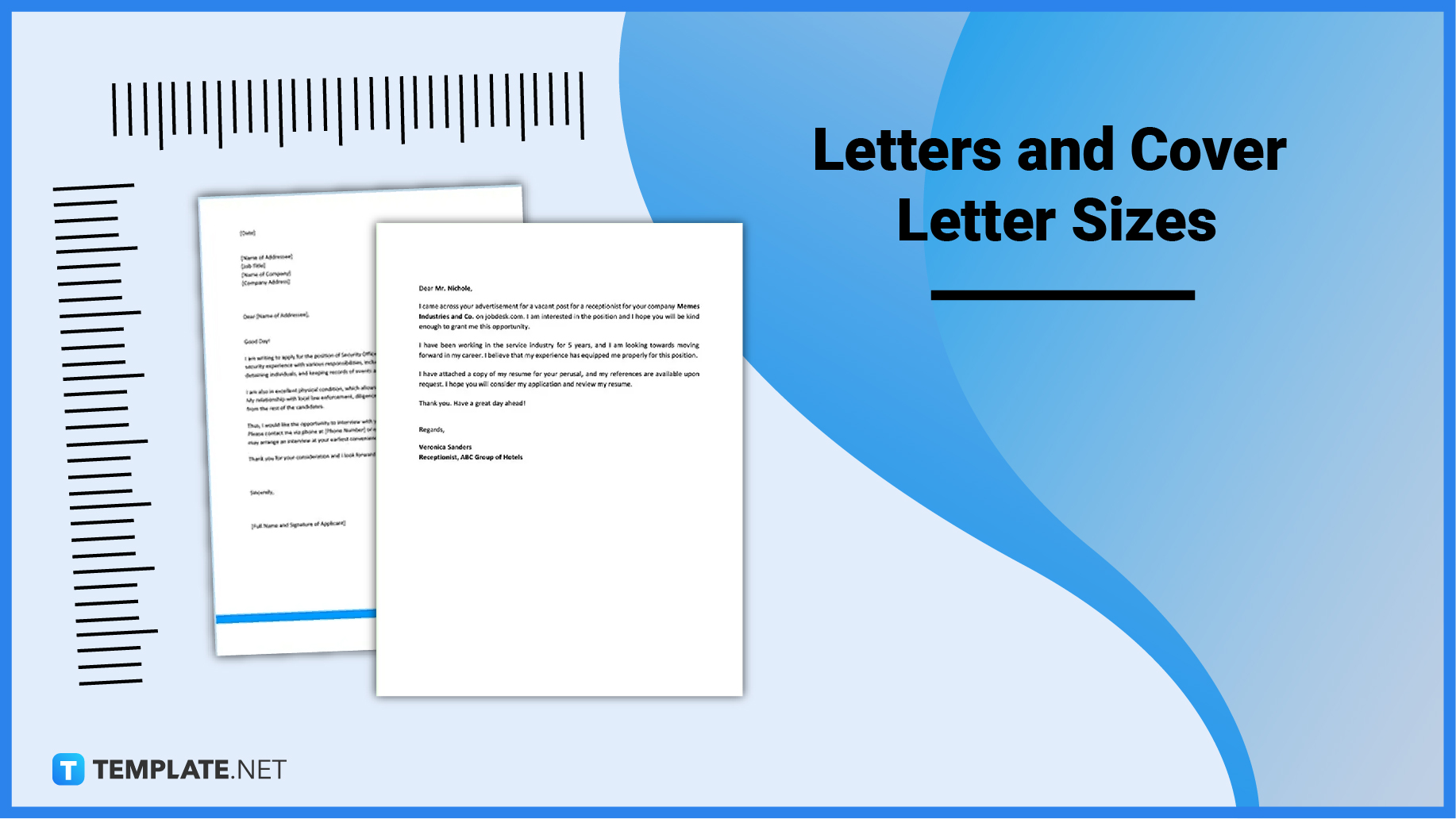 formal size of application letter