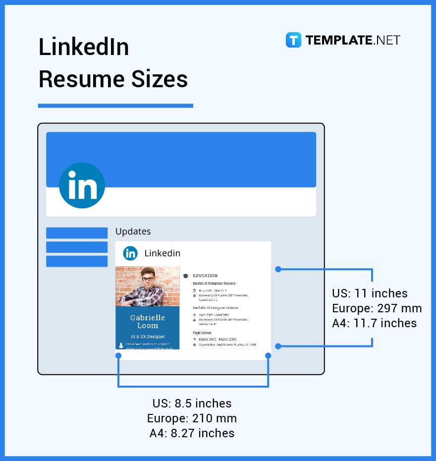 linkedin resume sizes