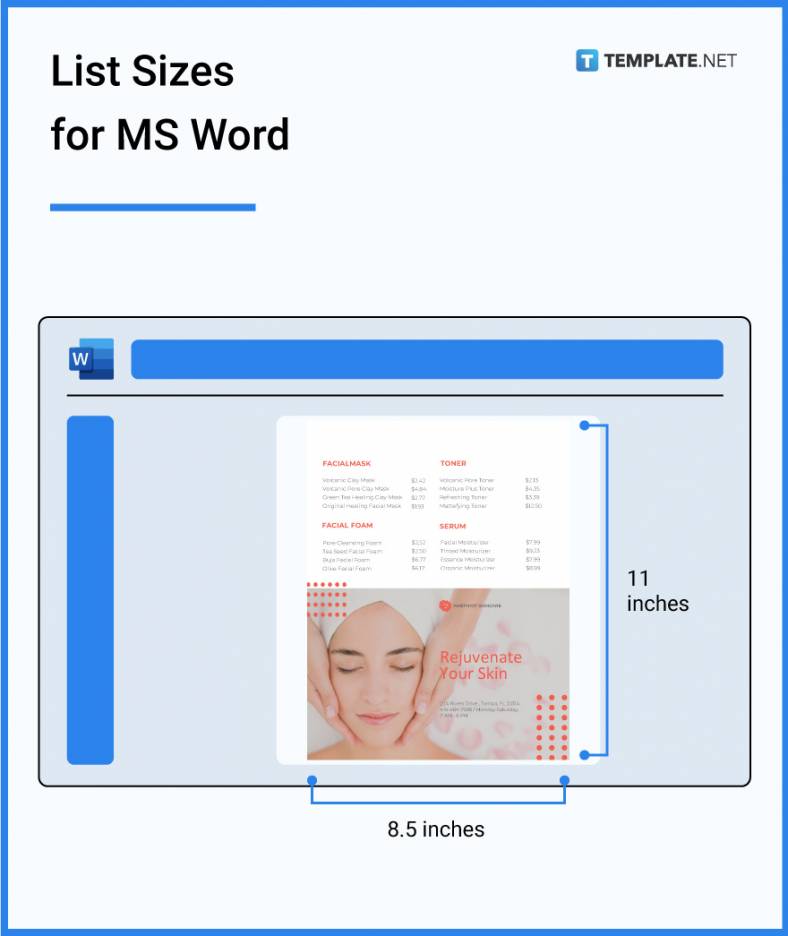 list sizes for ms word 788x