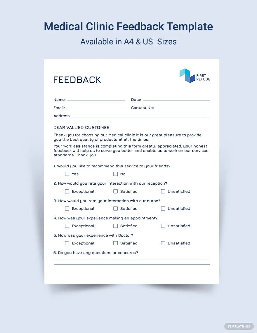 medical clinic feedback form