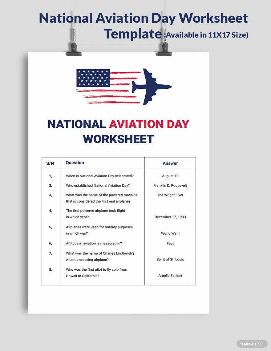 national-aviation-day-worksheet