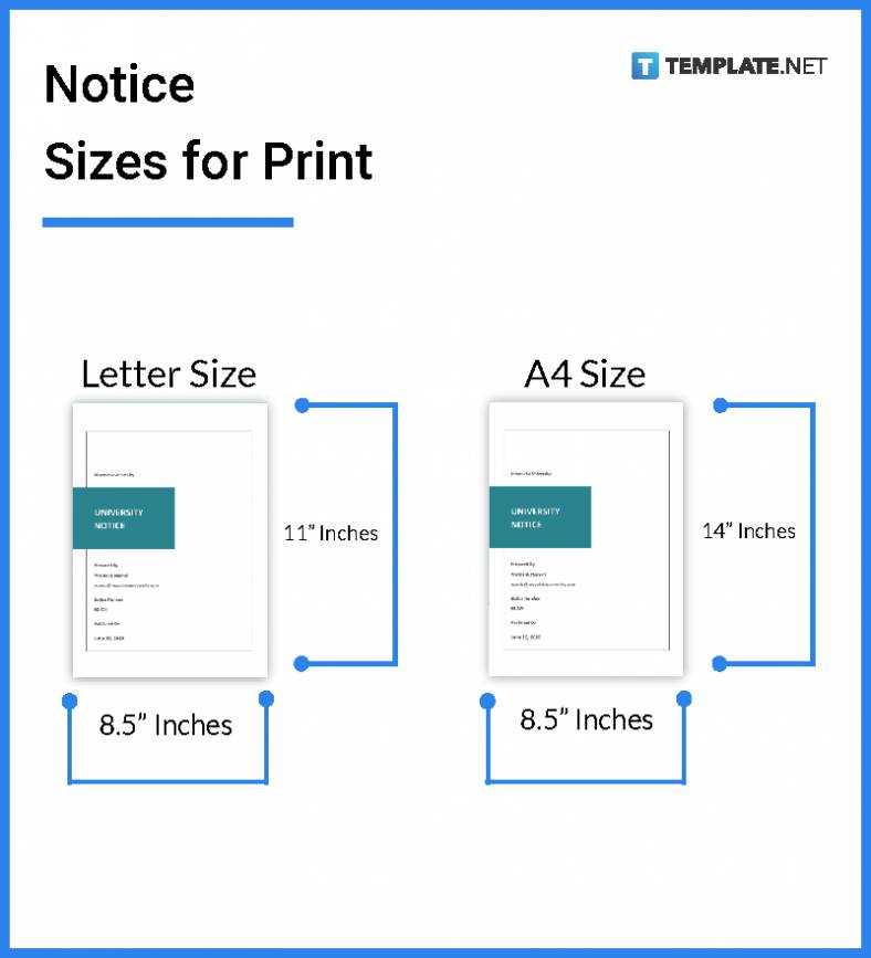 Notice Size - Dimension, Inches, mm, cms, Pixel