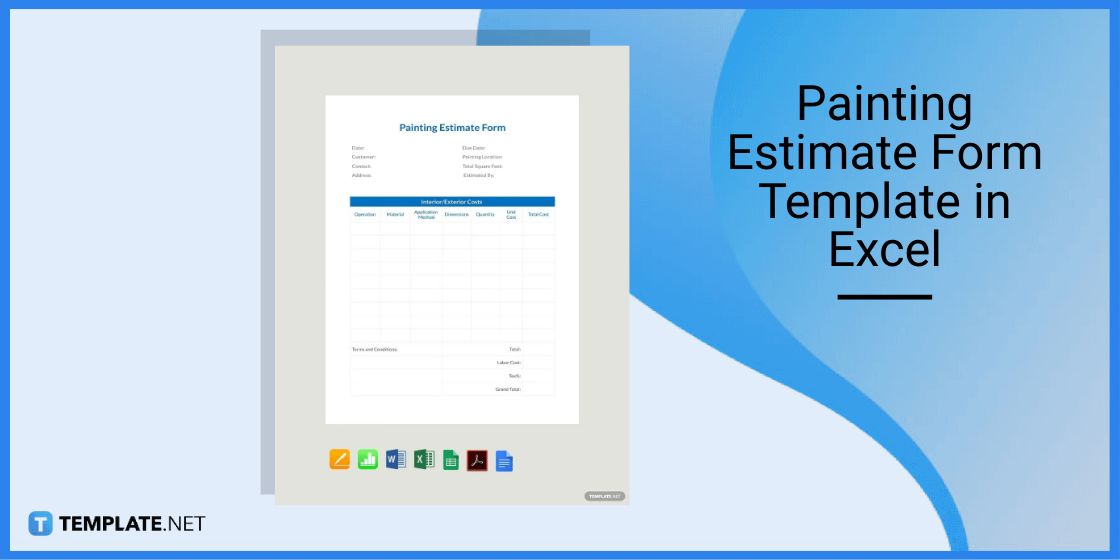 painting estimate form template in excel