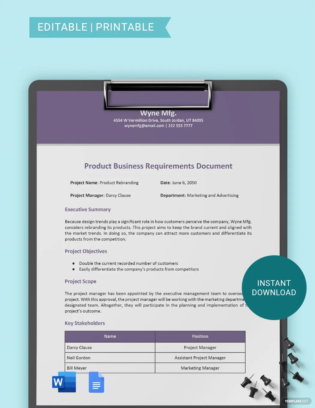 product business requirements document