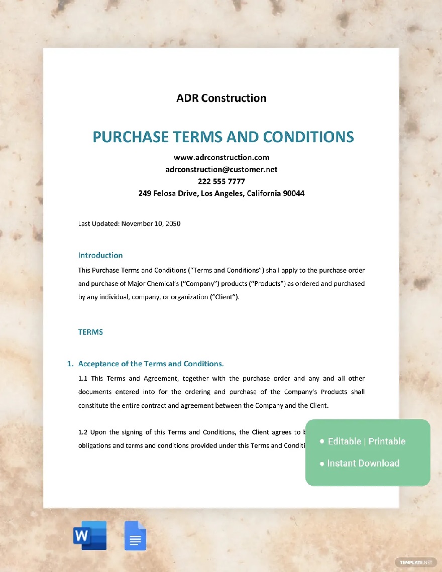 Terms and Conditions Ideas Examples 2023