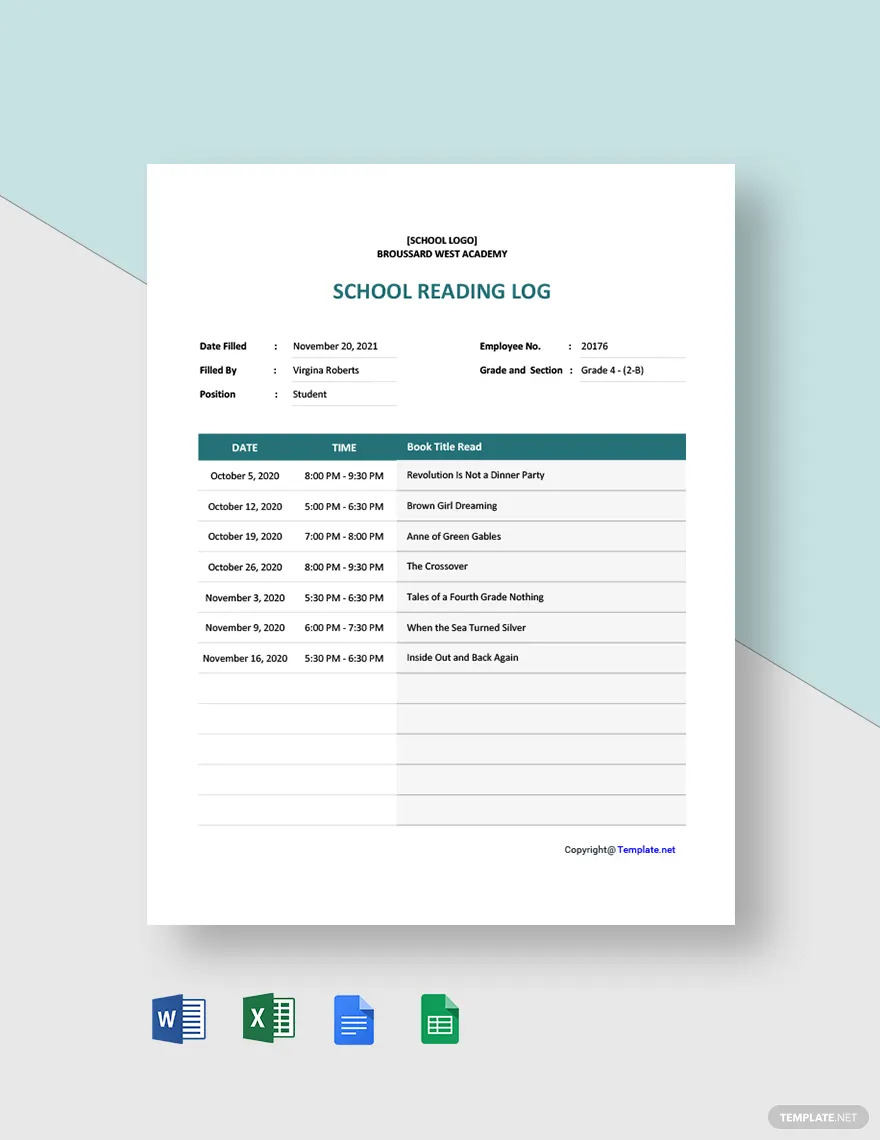 reading log