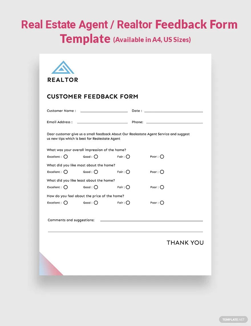 real estate feedback form